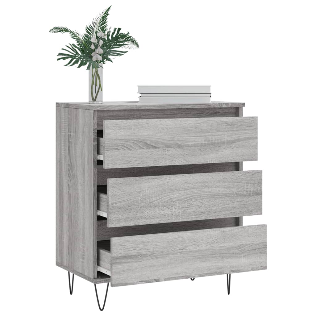 skænk 60x35x70 cm konstrueret træ grå sonoma-eg