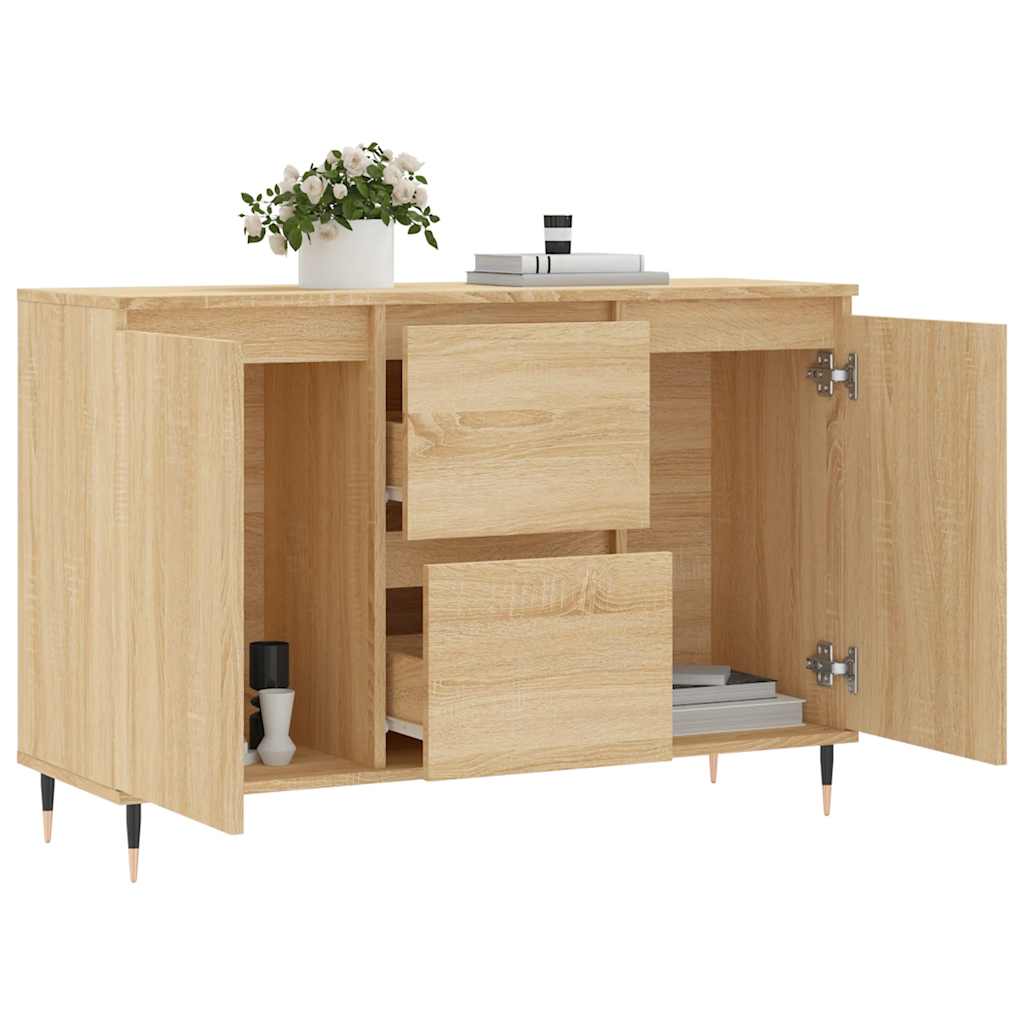 skænk 101,5x35x70 cm konstrueret træ sonoma-eg
