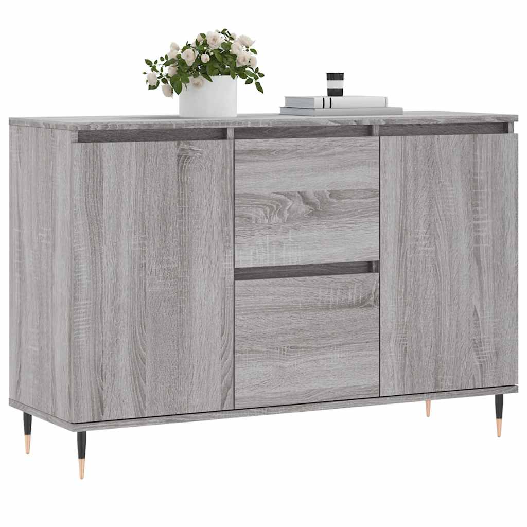 skænk 101,5x35x70 cm konstrueret træ grå sonoma-eg