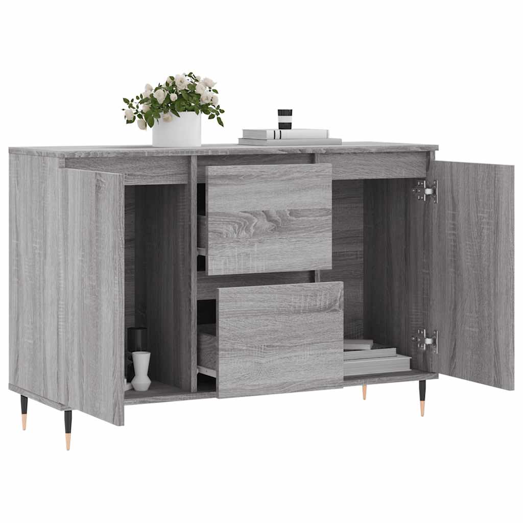 skænk 101,5x35x70 cm konstrueret træ grå sonoma-eg