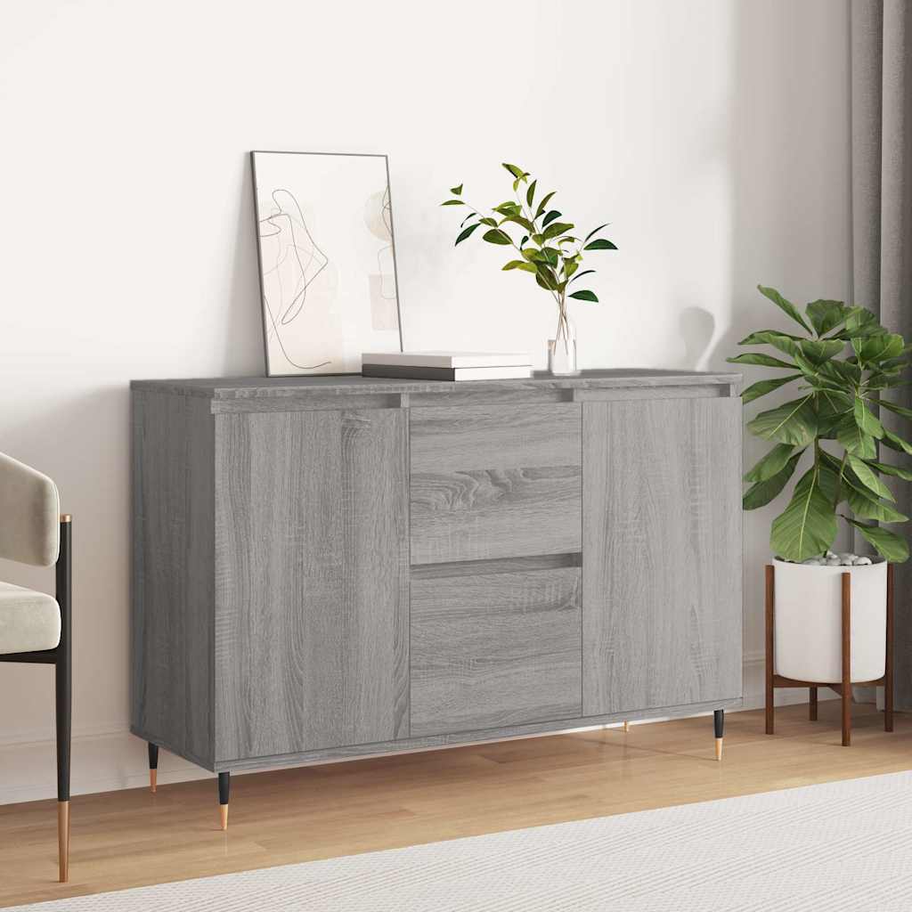skænk 101,5x35x70 cm konstrueret træ grå sonoma-eg