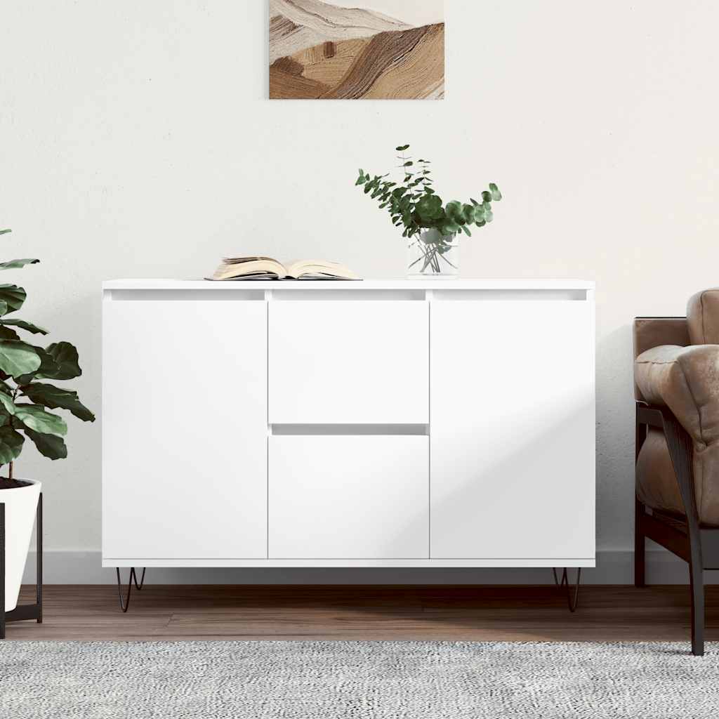 skænk 101,5x35x70 cm konstrueret træ hvid