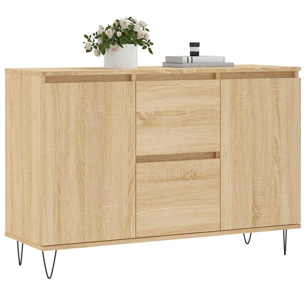 skænk 101,5x35x70 cm konstrueret træ sonoma-eg