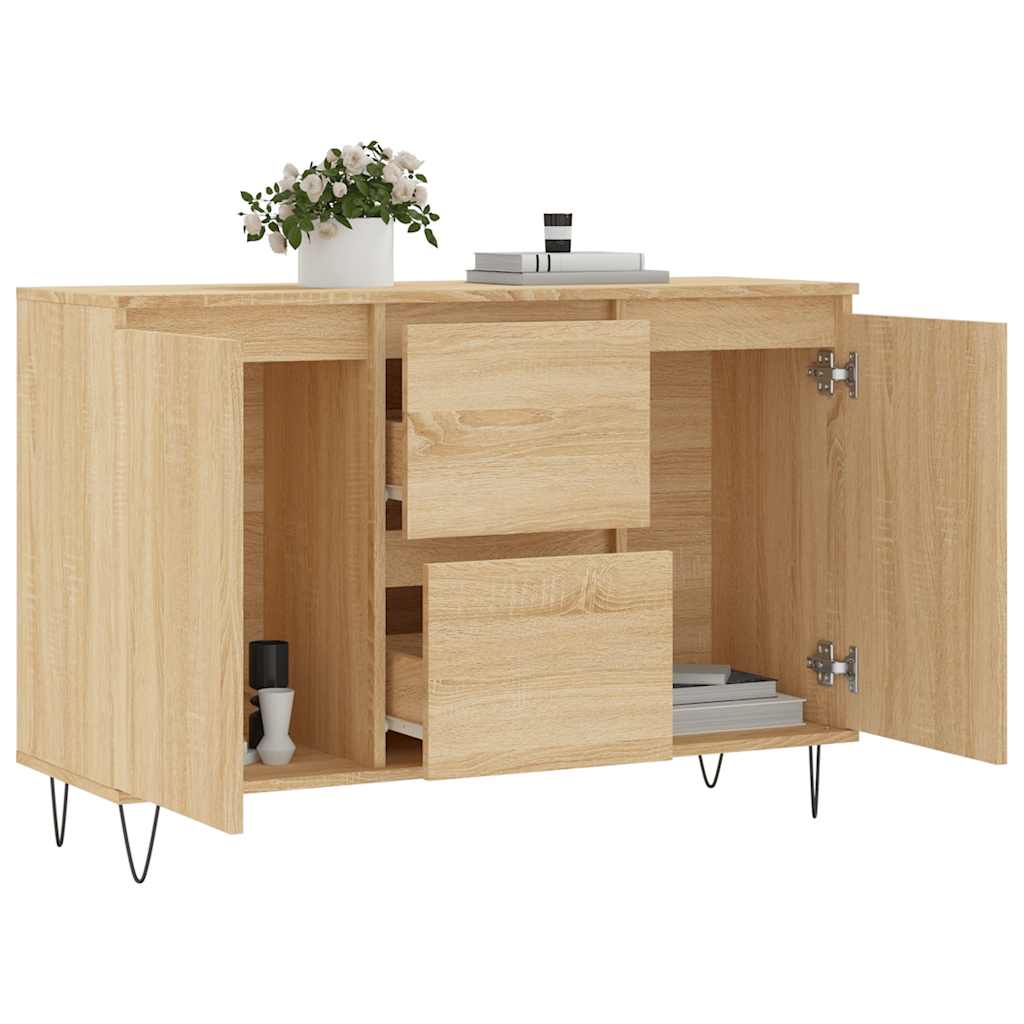skænk 101,5x35x70 cm konstrueret træ sonoma-eg
