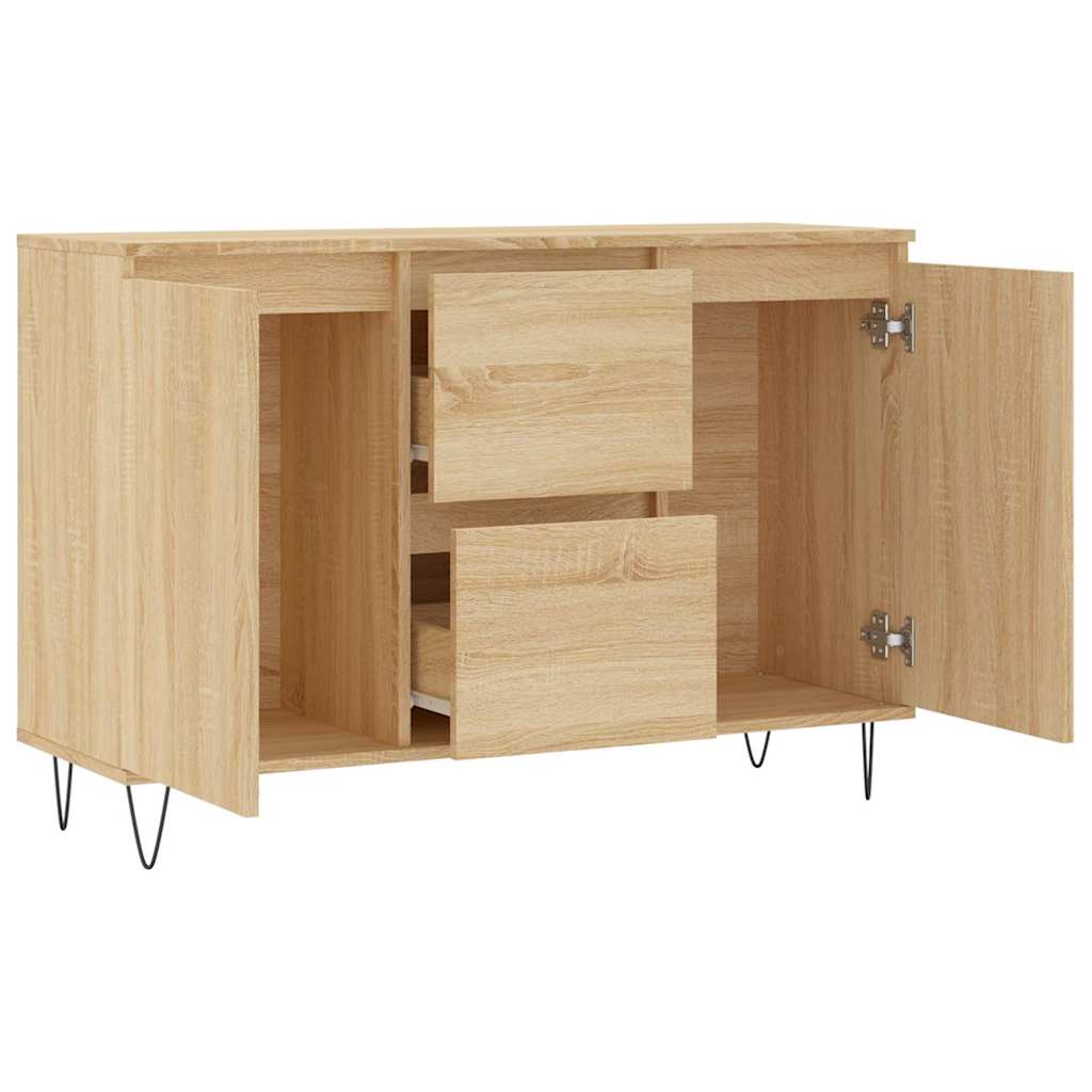 skænk 101,5x35x70 cm konstrueret træ sonoma-eg