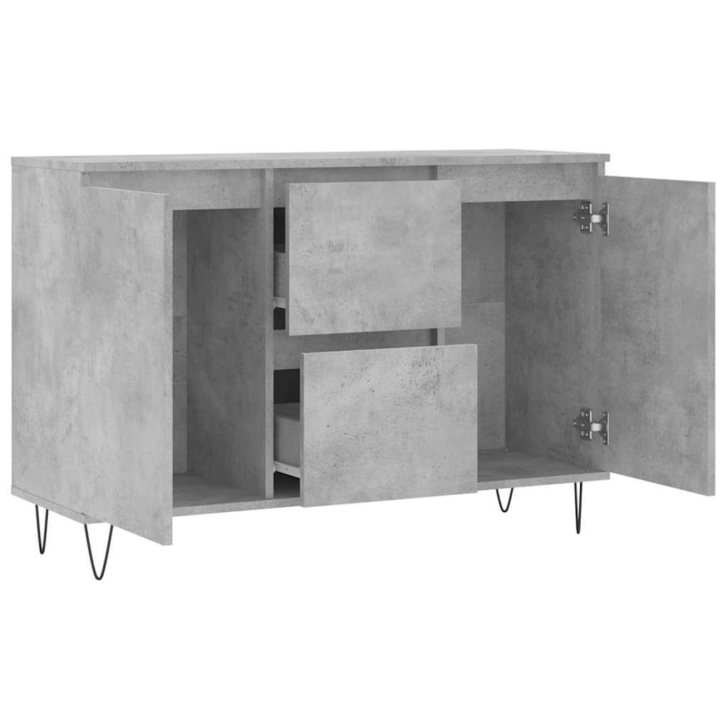 skænk 101,5x35x70 cm konstrueret træ betongrå