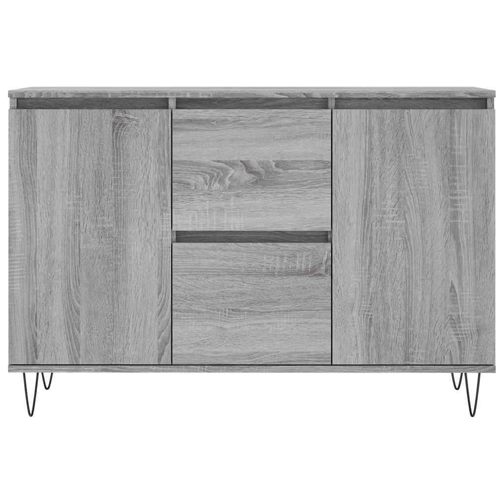 skænk 101,5x35x70 cm konstrueret træ grå sonoma-eg