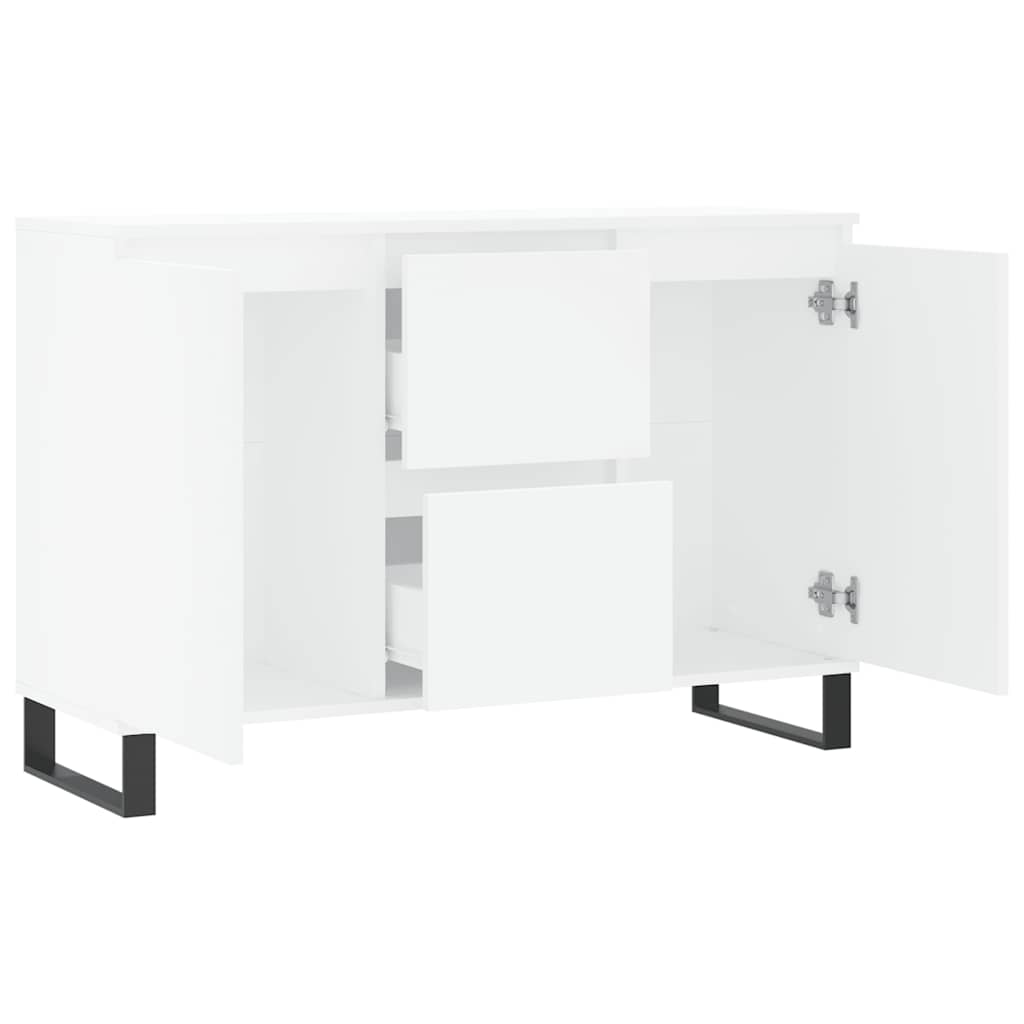 skænk 101,5x35x70 cm konstrueret træ hvid