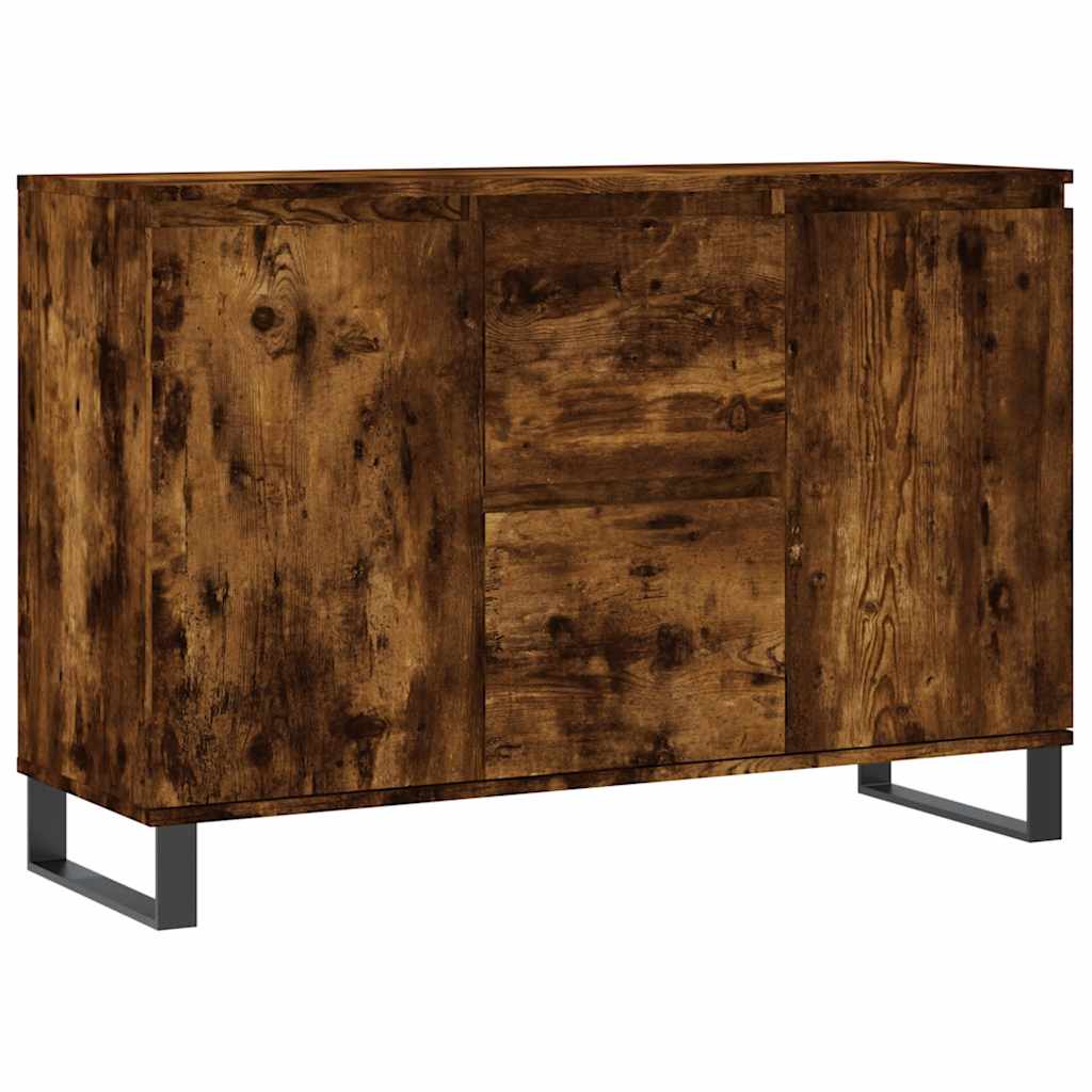 skænk 101,5x35x70 cm konstrueret træ røget egetræsfarve