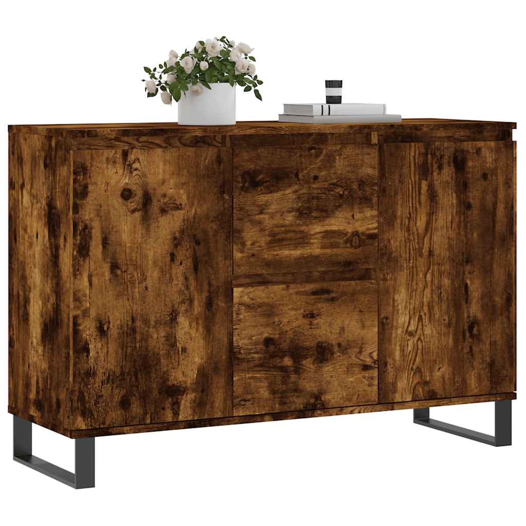 skænk 101,5x35x70 cm konstrueret træ røget egetræsfarve