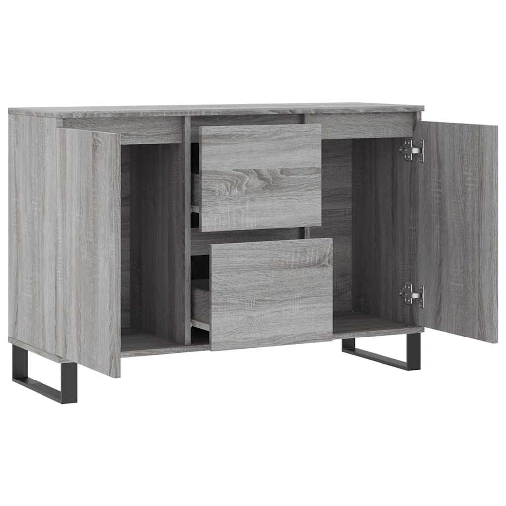skænk 101,5x35x70 cm konstrueret træ grå sonoma-eg