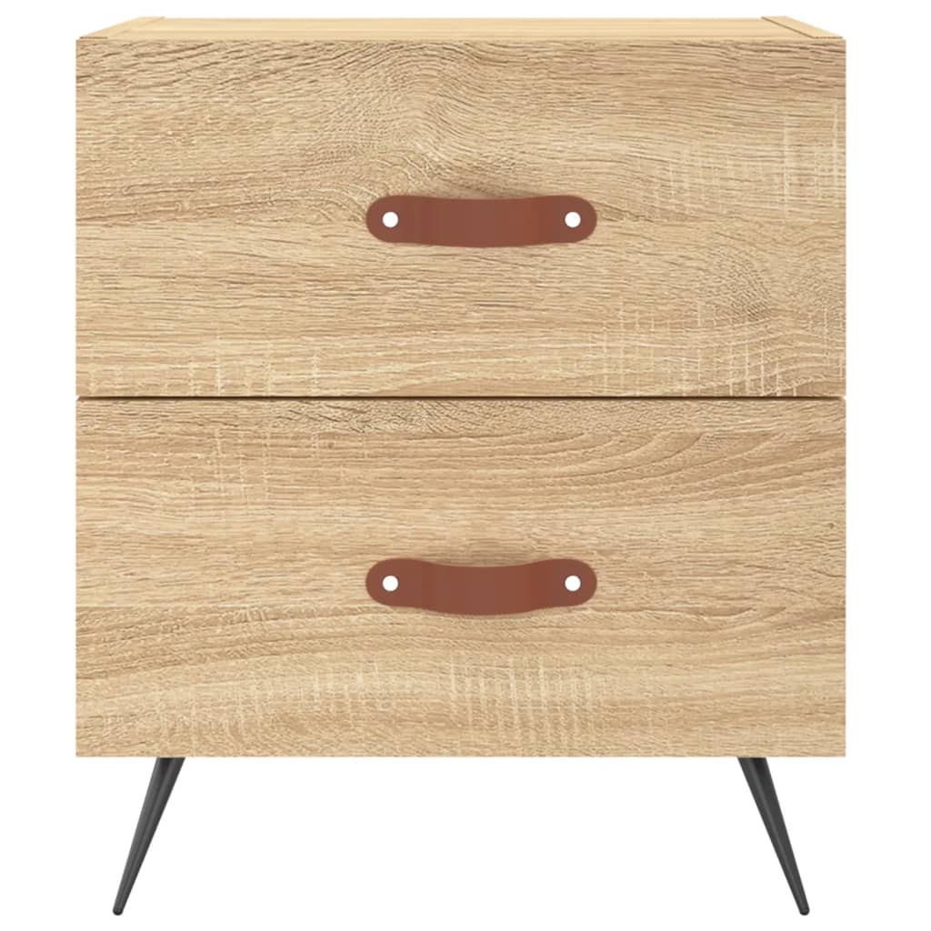 sengeborde 2 stk. 40x35x47,5 cm konstrueret træ sonoma-eg