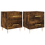 sengeborde 2 stk. 40x35x47,5 cm konstrueret træ røget egetræ