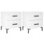 sengeborde 2 stk. 40x35x47,5 cm konstrueret træ hvid
