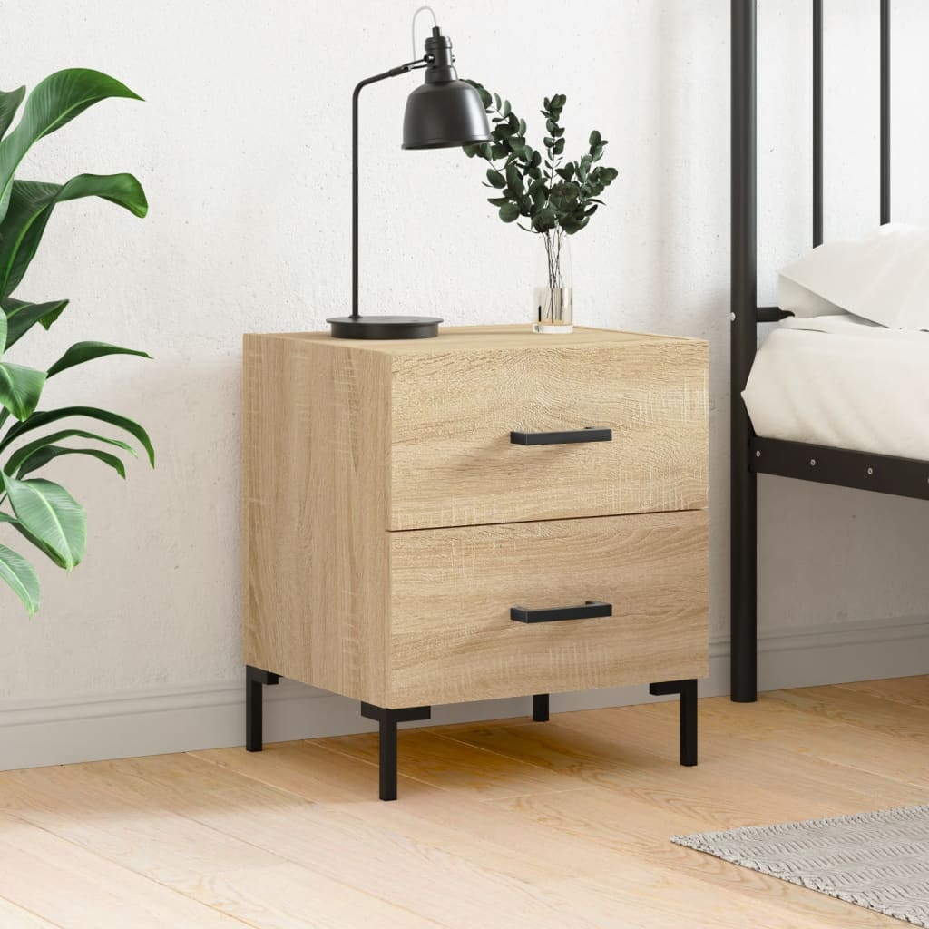 sengebord 40x35x47,5 cm konstrueret træ sonoma-eg billede