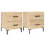 sengeborde 2 stk. 40x35x47,5 cm konstrueret træ sonoma-eg