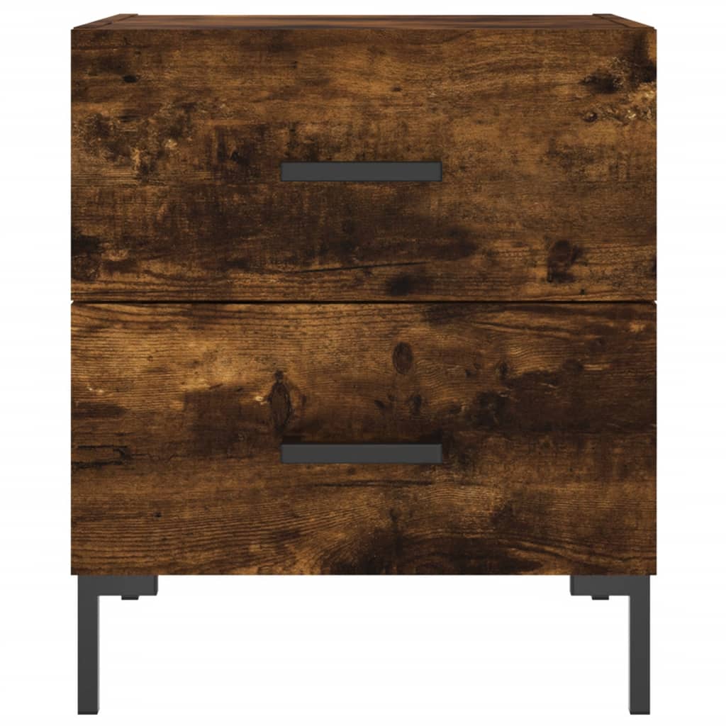 sengeborde 2 stk. 40x35x47,5 cm konstrueret træ røget egetræ