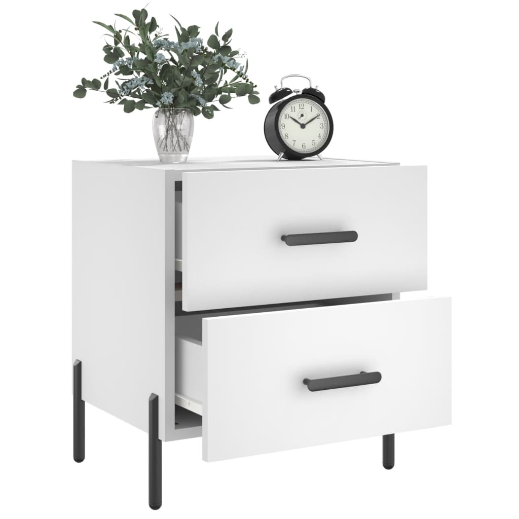 sengebord 40x35x47,5 cm konstrueret træ hvid