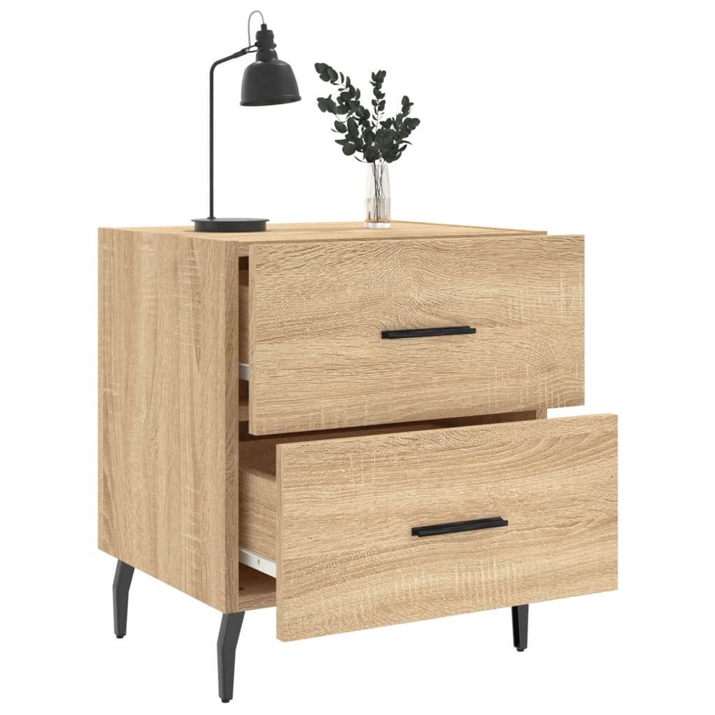 sengebord 40x35x47,5 cm konstrueret træ sonoma-eg
