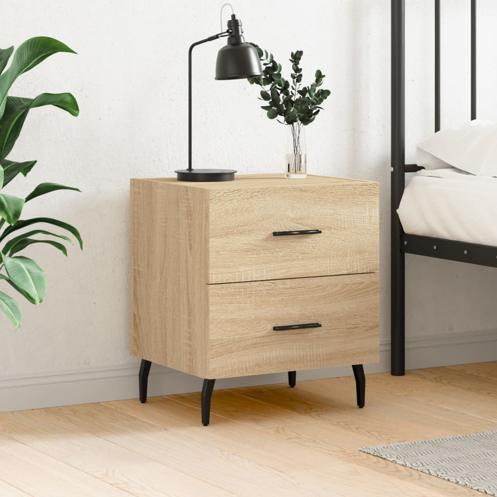 sengebord 40x35x47,5 cm konstrueret træ sonoma-eg billede
