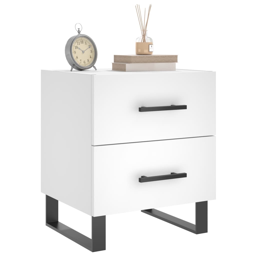 sengeborde 2 stk. 40x35x47,5 cm konstrueret træ hvid