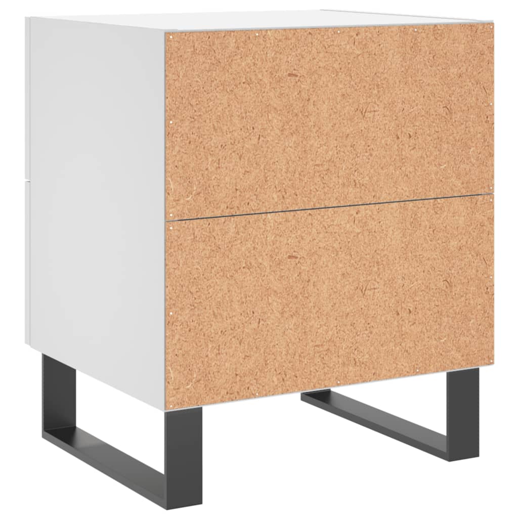sengeborde 2 stk. 40x35x47,5 cm konstrueret træ hvid