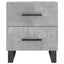 sengeborde 2 stk. 40x35x47,5 cm konstrueret træ betongrå