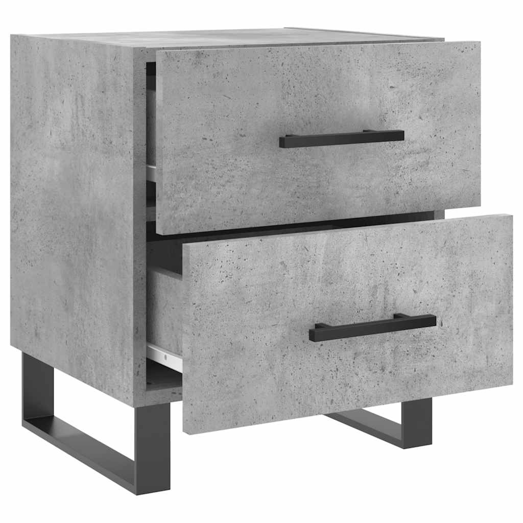 sengeborde 2 stk. 40x35x47,5 cm konstrueret træ betongrå