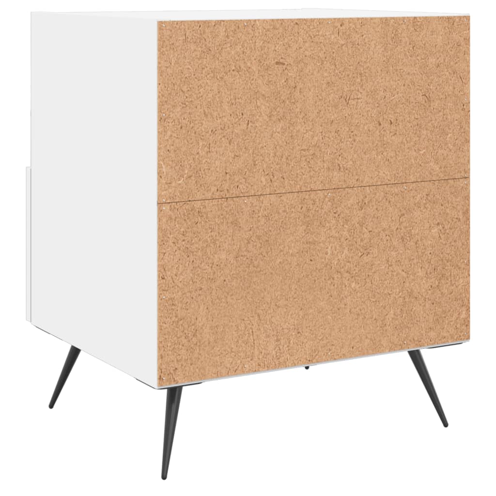 sengeborde 2 stk. 40x35x47,5 cm konstrueret træ hvid