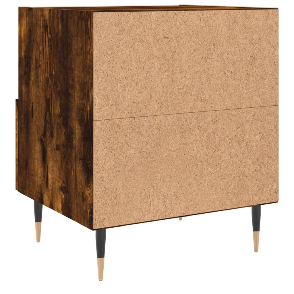 sengebord 40x35x47,5 cm konstrueret træ røget egetræ