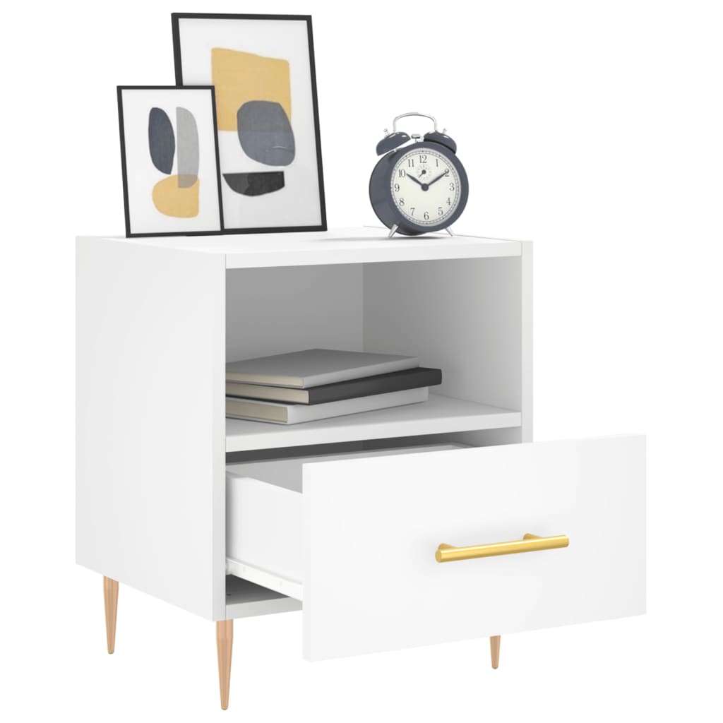 sengeborde 2 stk. 40x35x47,5 cm konstrueret træ hvid