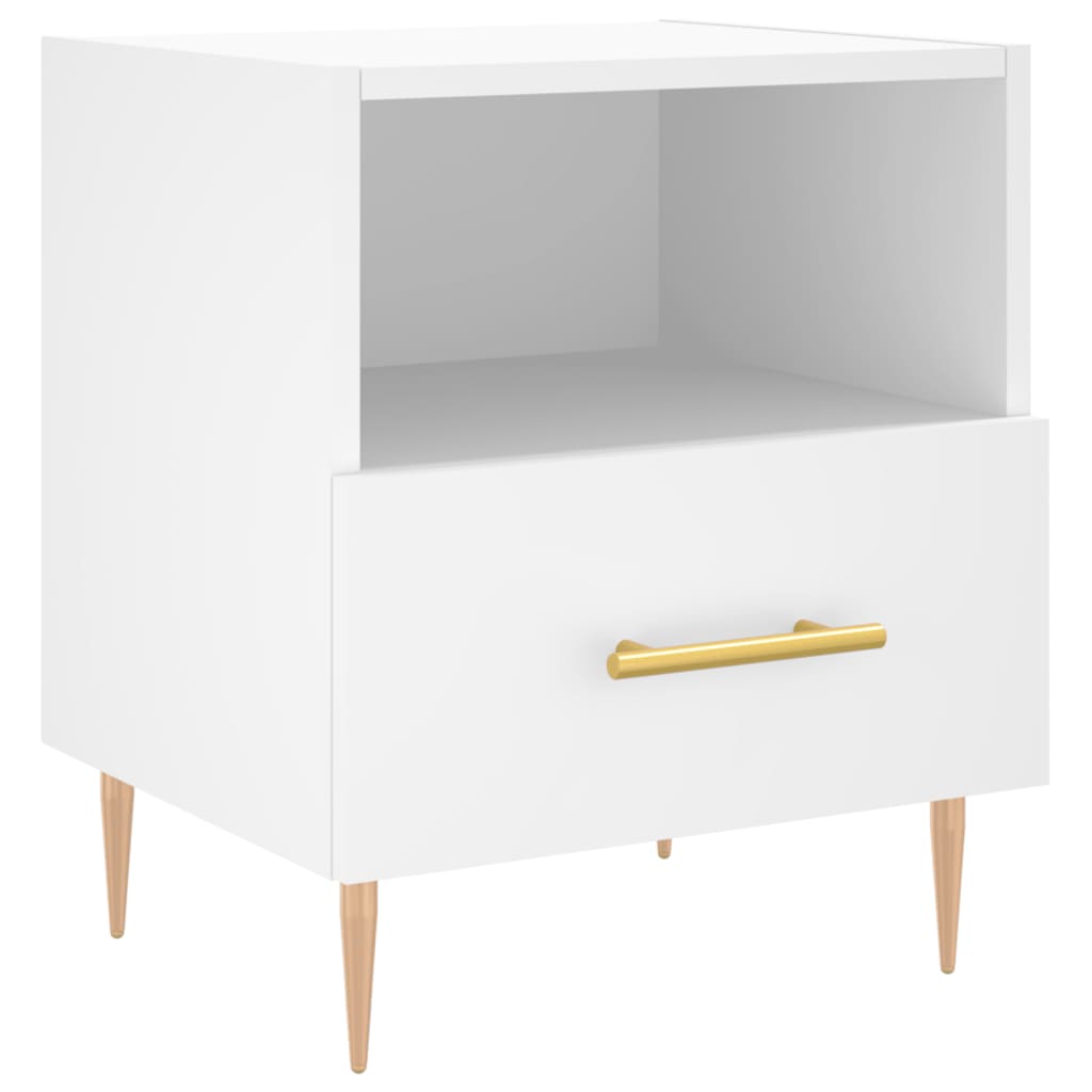 sengeborde 2 stk. 40x35x47,5 cm konstrueret træ hvid