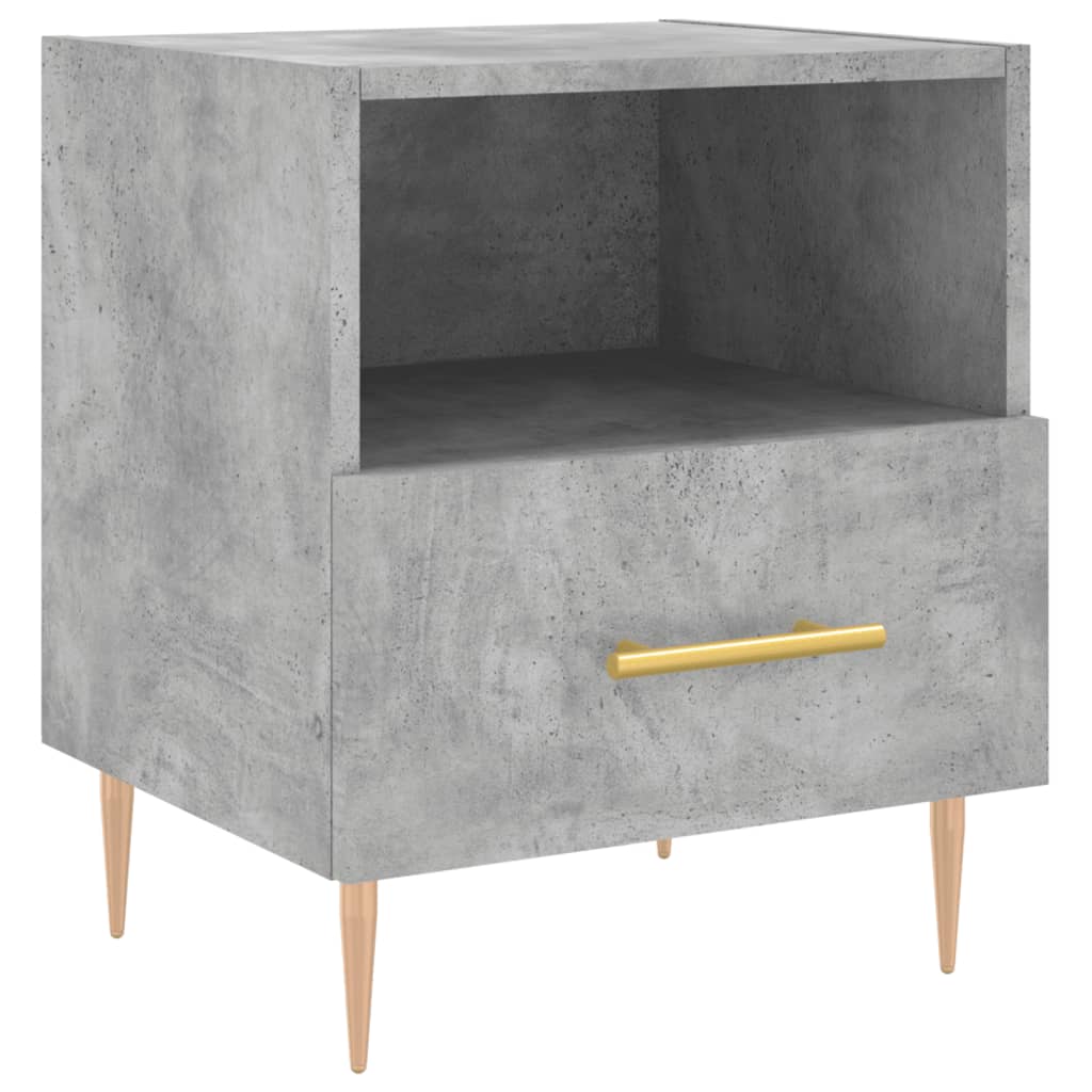sengebord 40x35x47,5 cm konstrueret træ betongrå