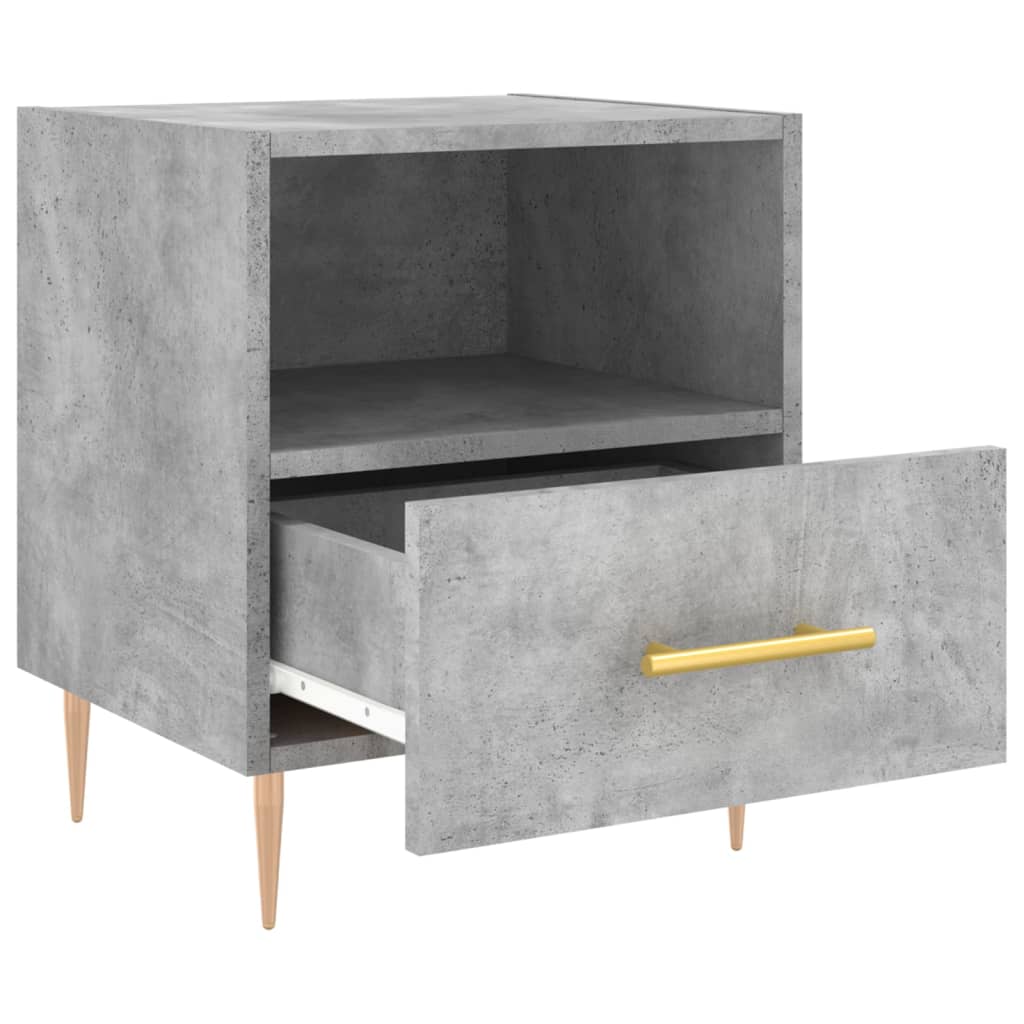 sengeborde 2 stk. 40x35x47,5 cm konstrueret træ betongrå