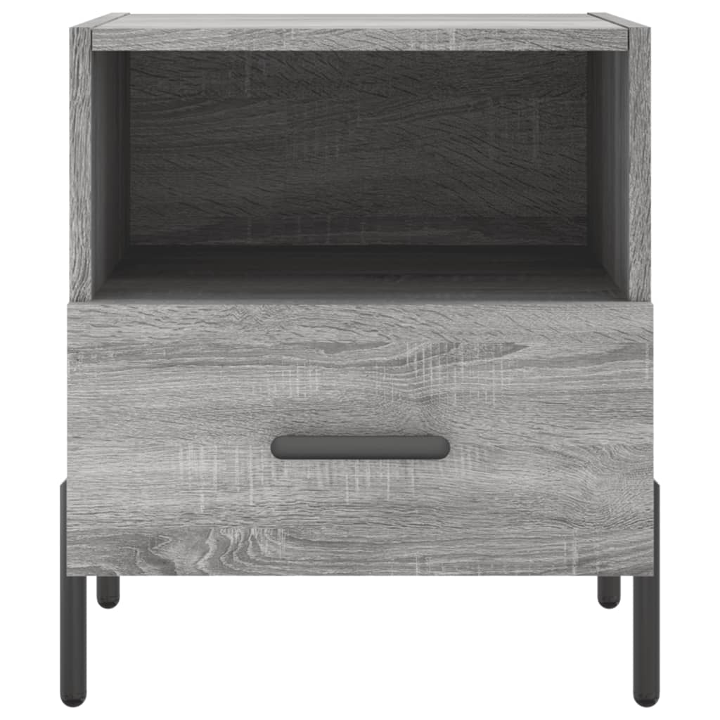 sengeborde 2 stk. 40x35x47,5 cm konstrueret træ grå sonoma-eg