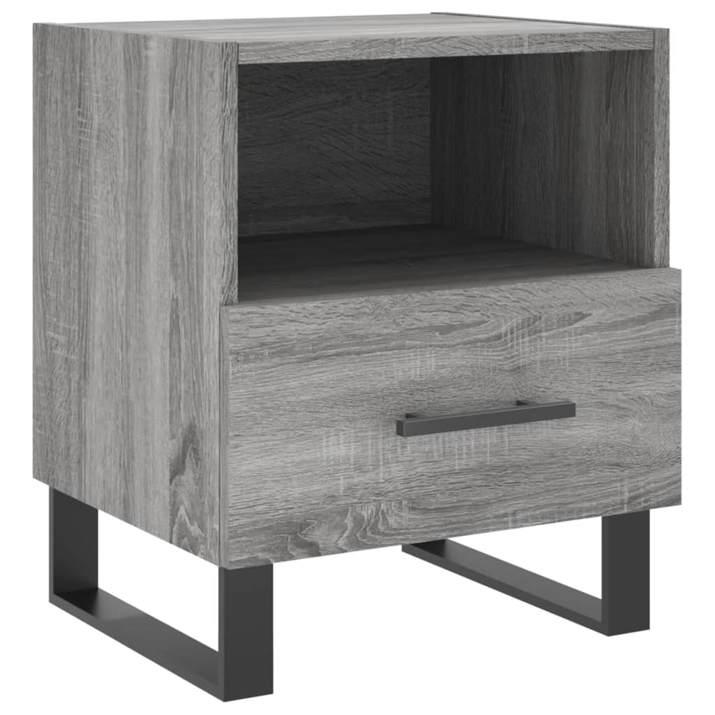 sengebord 40x35x47,5 cm konstrueret træ grå sonoma-eg