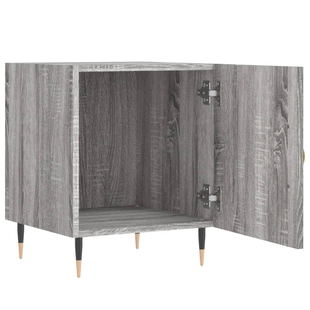 sengeborde 2 stk. 40x40x50 cm konstrueret træ grå sonoma-eg