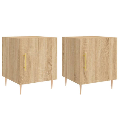 sengeborde 2 stk. 40x40x50 cm konstrueret træ sonoma-eg