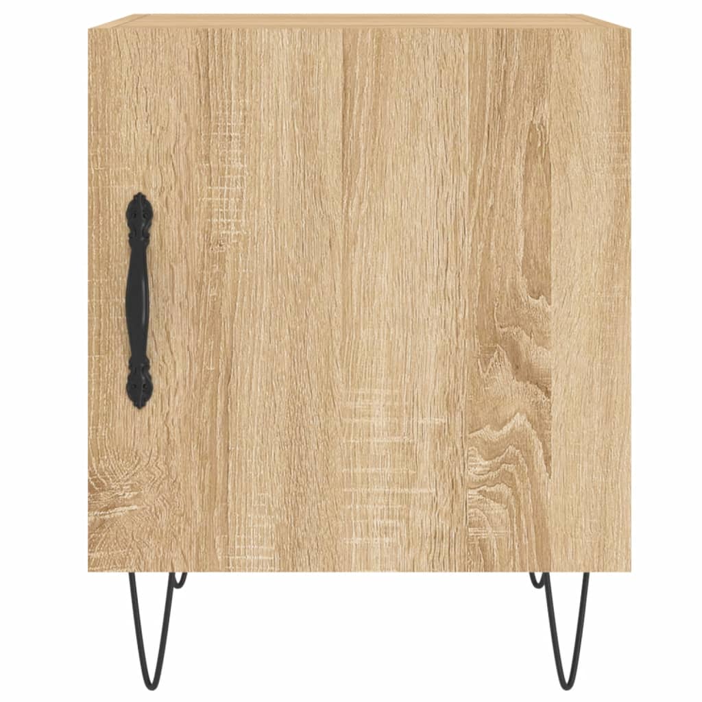 sengeborde 2 stk. 40x40x50 cm konstrueret træ sonoma-eg
