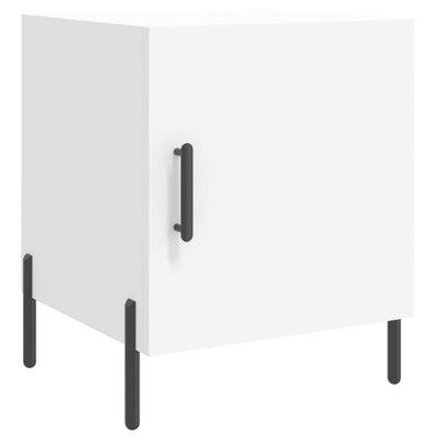 sengebord 40x40x50 cm konstrueret træ hvid