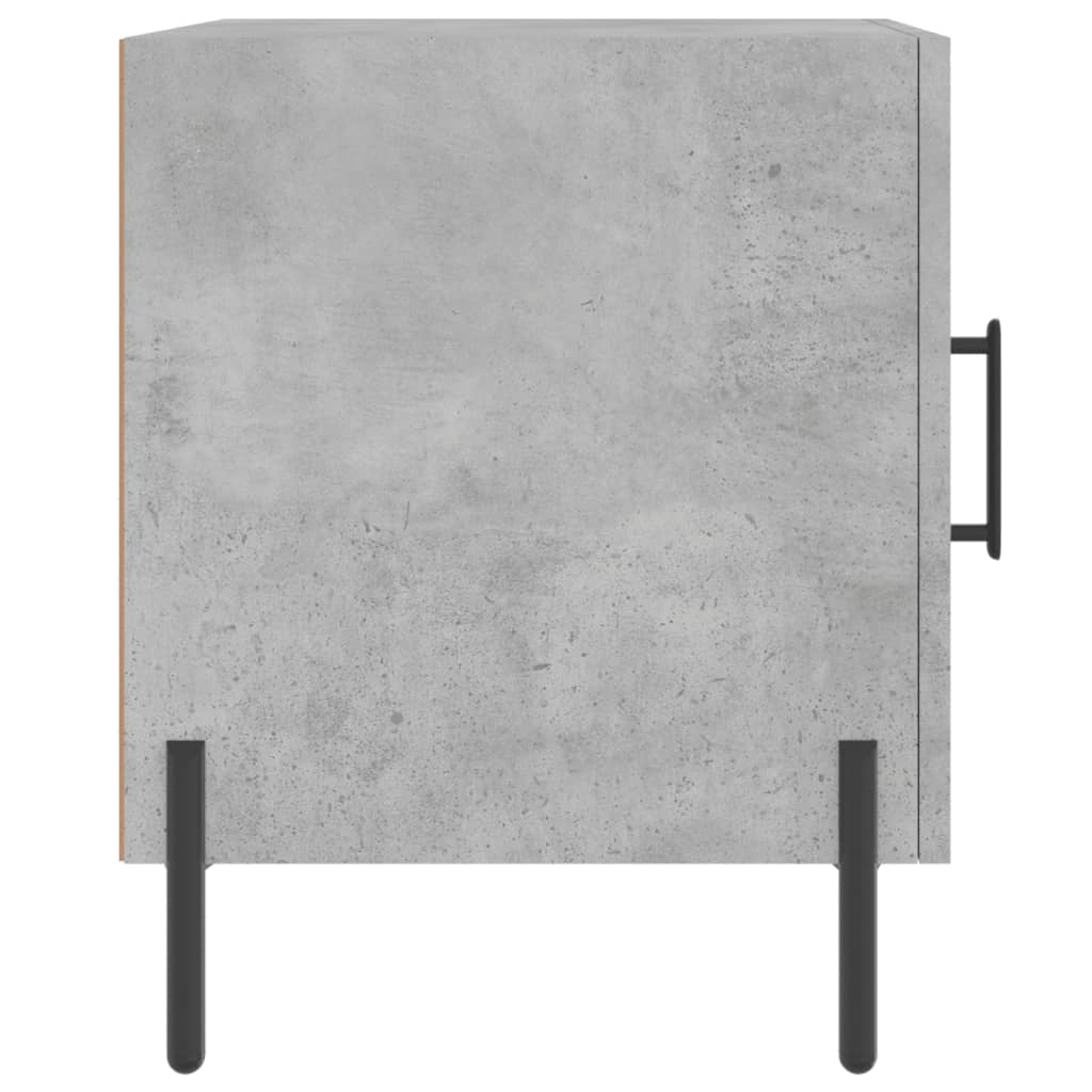 sengebord 40x40x50 cm konstrueret træ betongrå