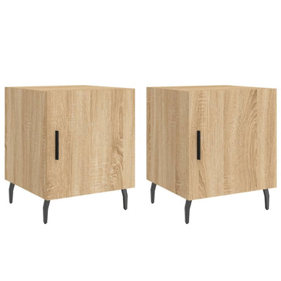 sengeborde 2 stk. 40x40x50 cm konstrueret træ sonoma-eg