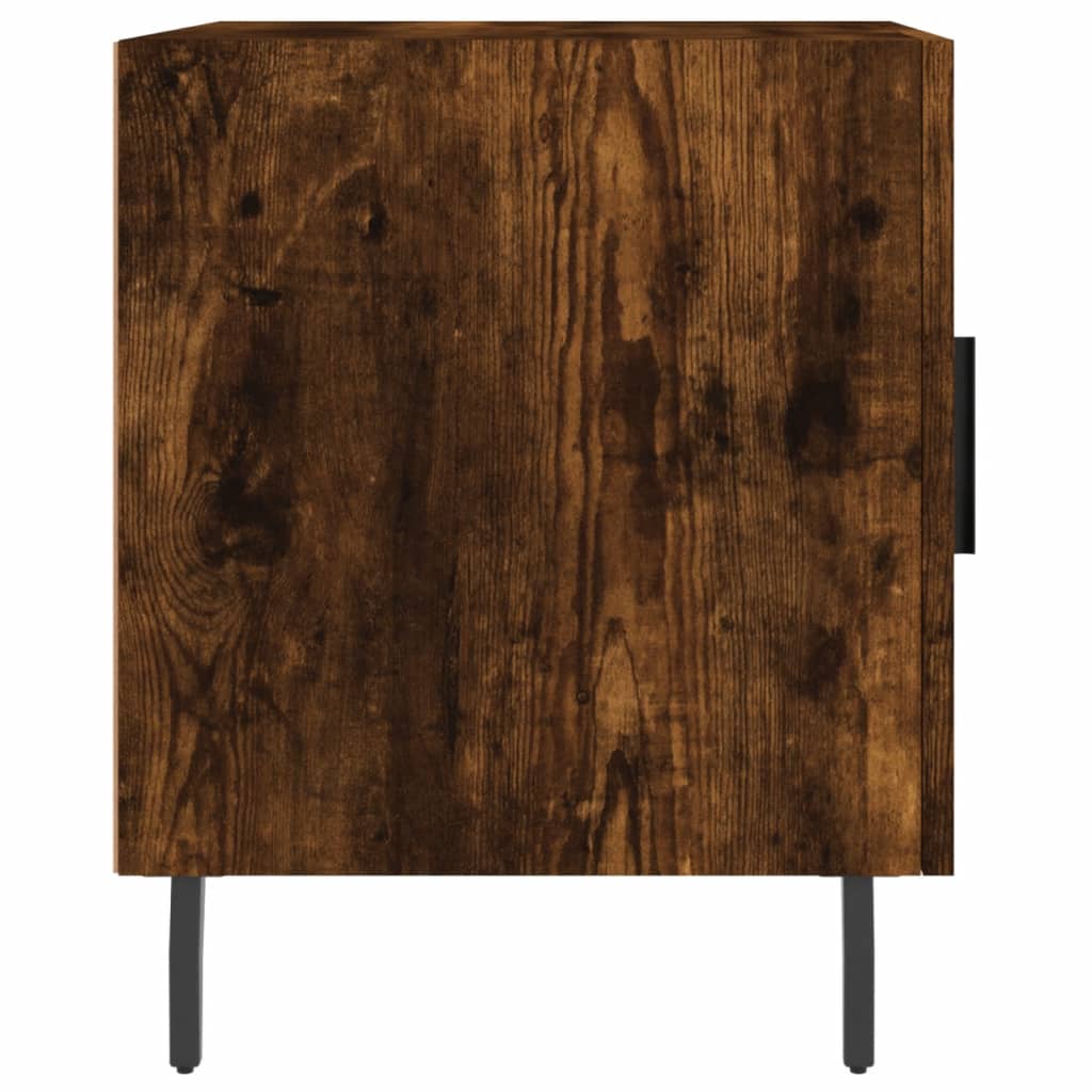 sengebord 40x40x50 cm konstrueret træ røget egetræsfarve