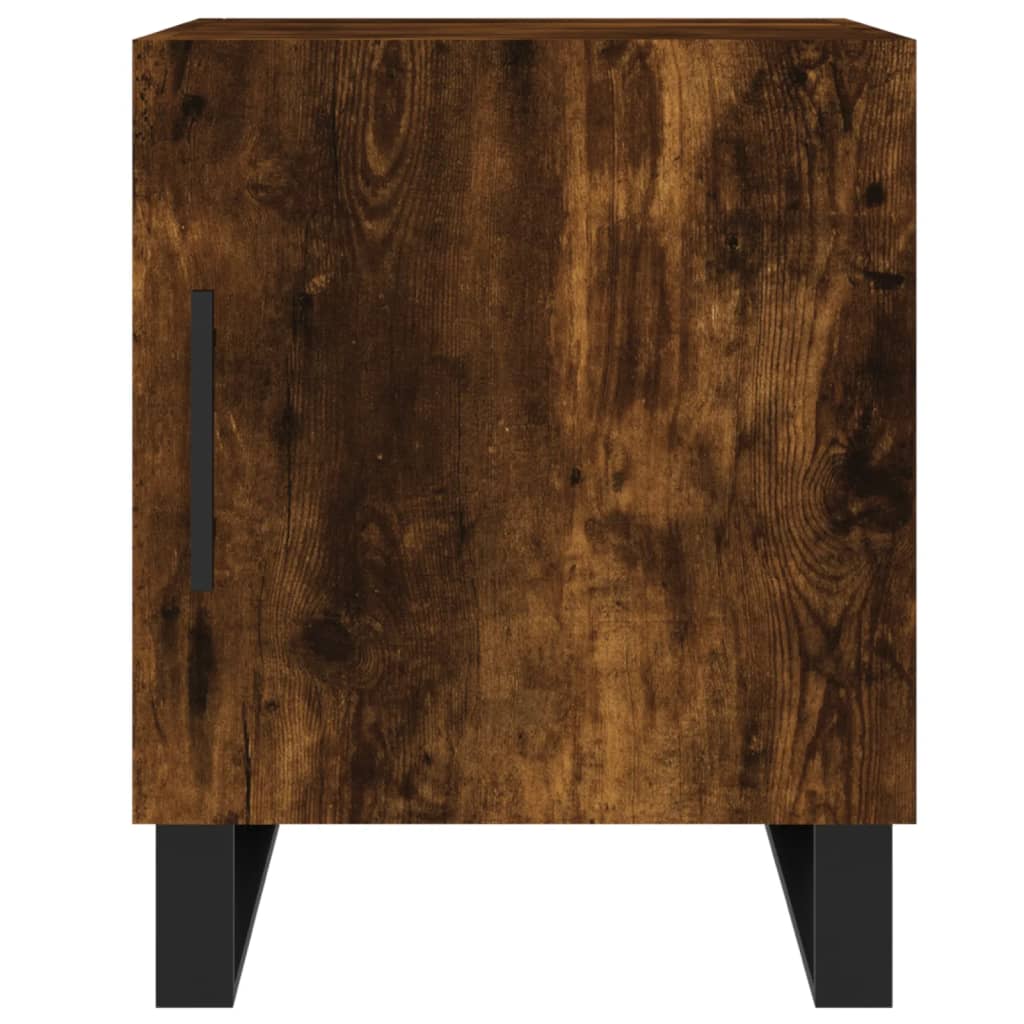 sengeborde 2 stk. 40x40x50 cm konstrueret træ røget egetræ
