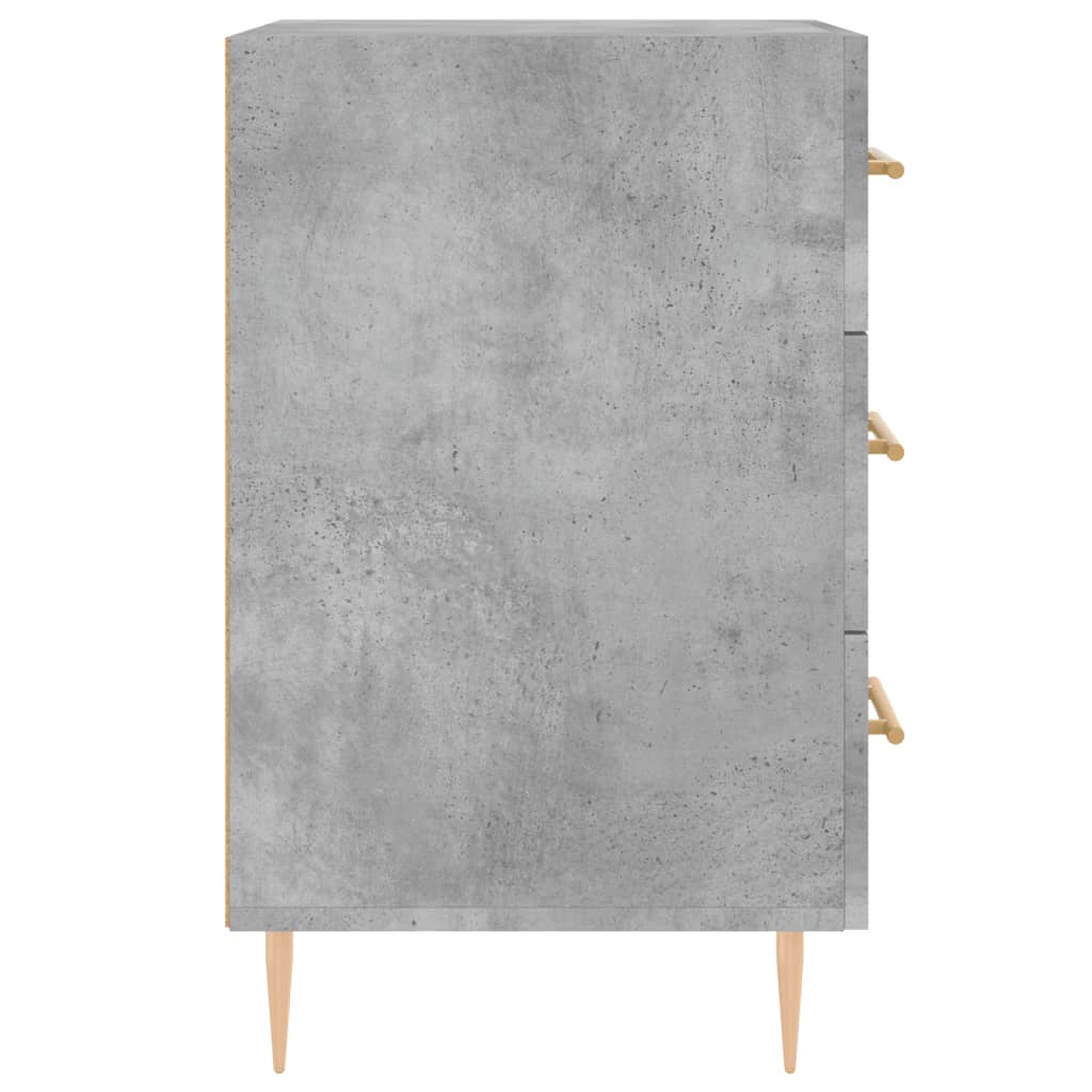 sengebord 40x40x66 cm konstrueret træ betongrå