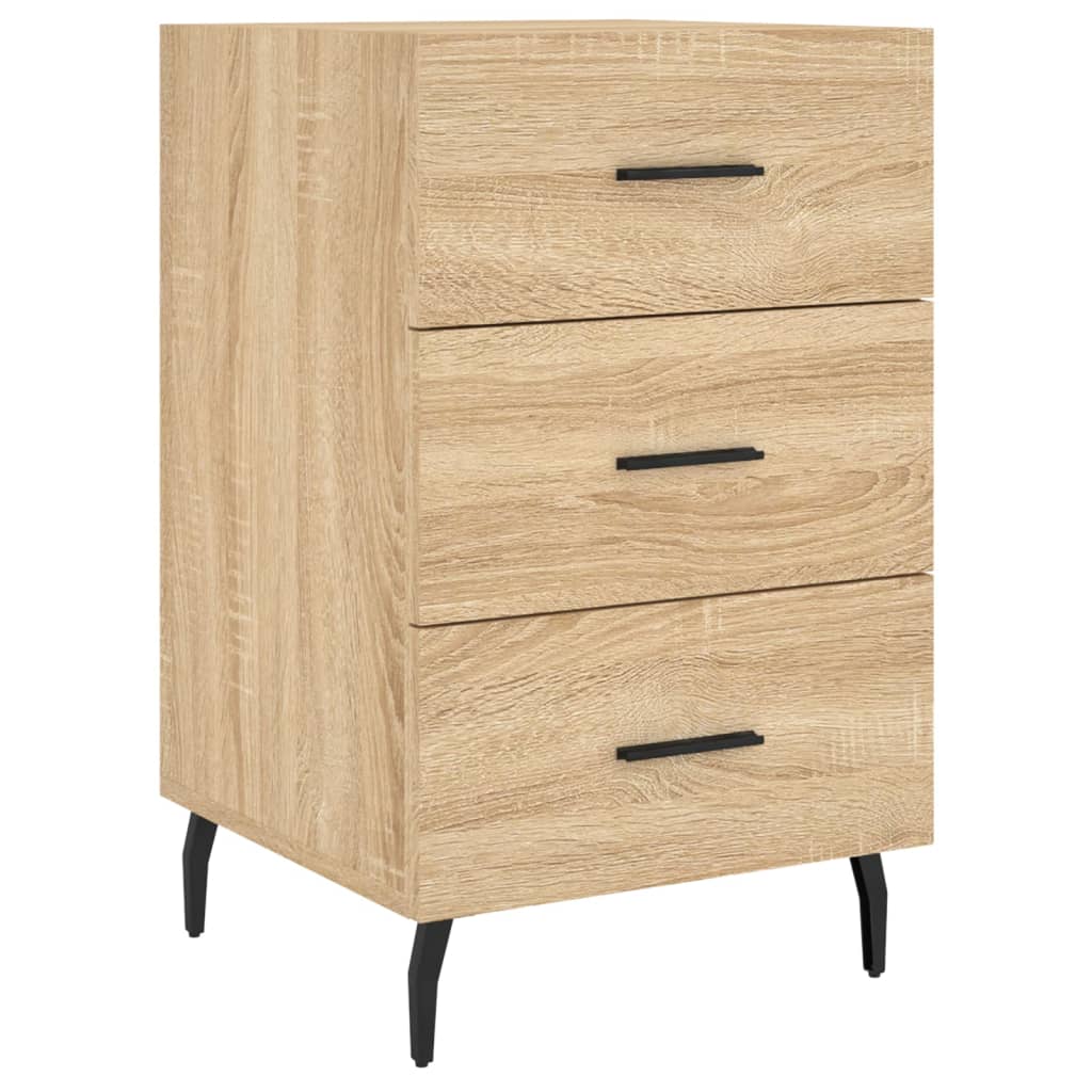 sengebord 40x40x66 cm konstrueret træ sonoma-eg