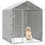 udendørs hundegård med tag 2x2x2,5 m galvaniseret stål sølv