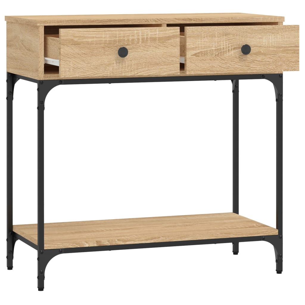 konsolbord 75x34,5x75 cm konstrueret træ sonoma-eg