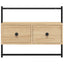 væghængt tv-bord 60,5x30x51 cm konstrueret træ sonoma-eg