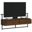 væghængt tv-bord 100,5x30x51 cm konstrueret træ brunt egetræ